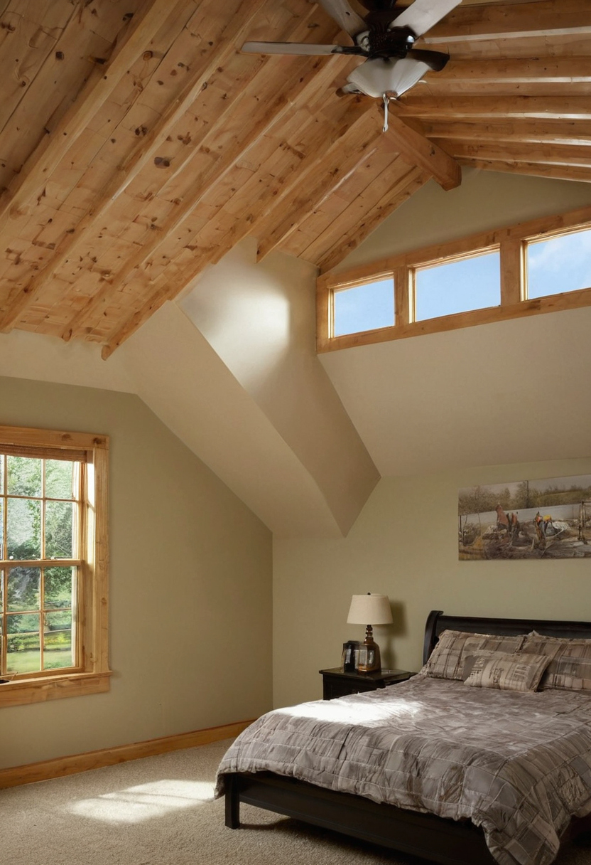 What minimum ceiling-height rules apply to rooms under a sloped roof editorial visual